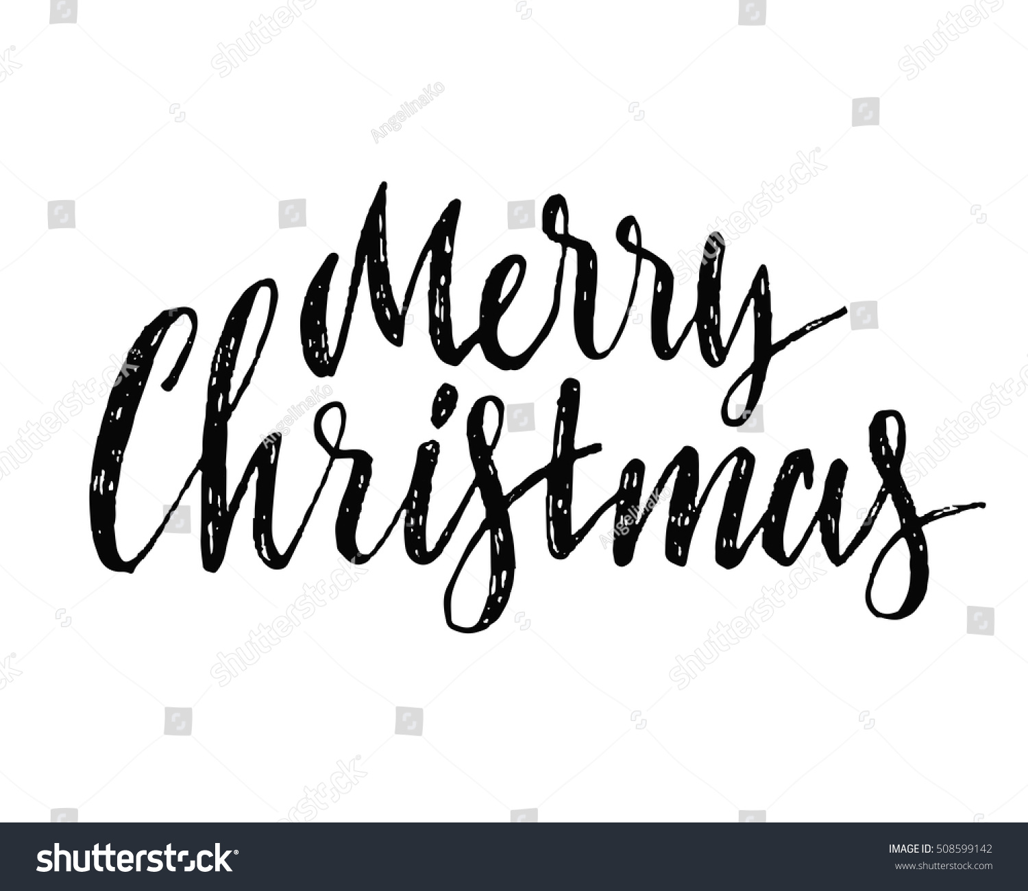 Hand Drawn Merry Christmas Stock Vector 508599142 - Shutterstock