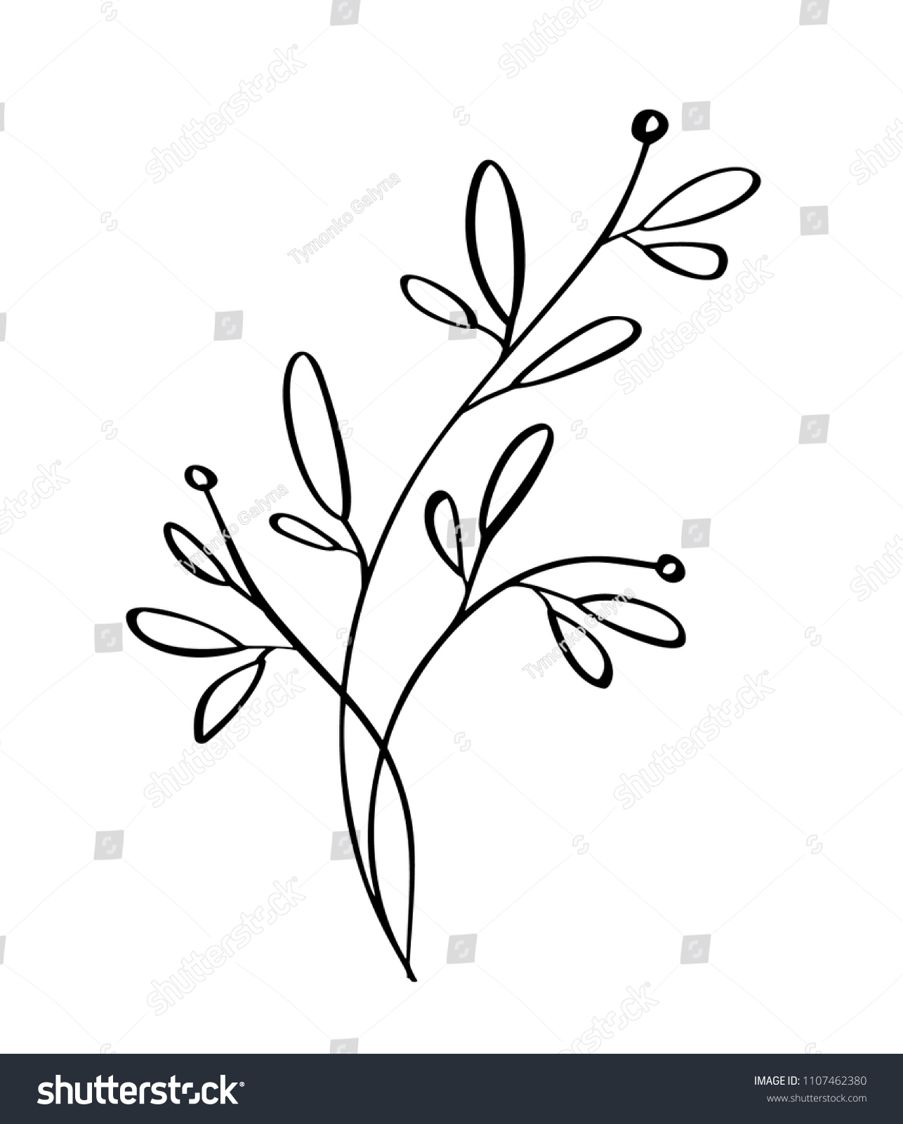 Hand Drawn Modern Flowers Drawing Sketch Stock Vector (Royalty Free ...