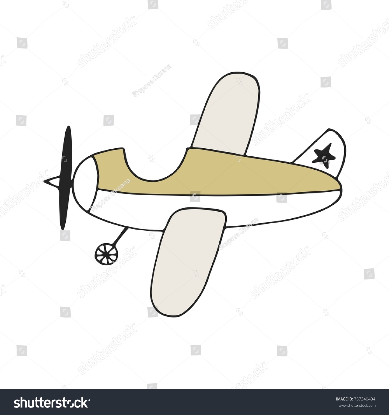 Uncategorized Plane Color hand drawn nursery poster cartoon plane stock vector 757340404 with color illustration