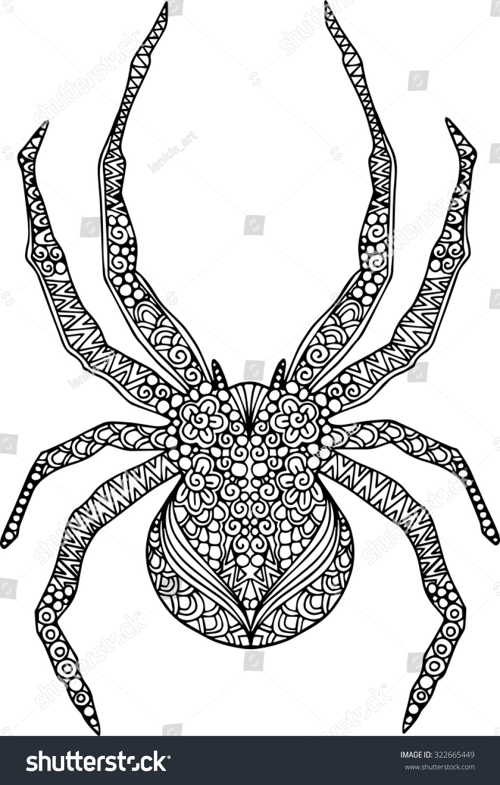 Hand Drawn Outline Doodle Spider Illustration Stock Vector 322665449 ...