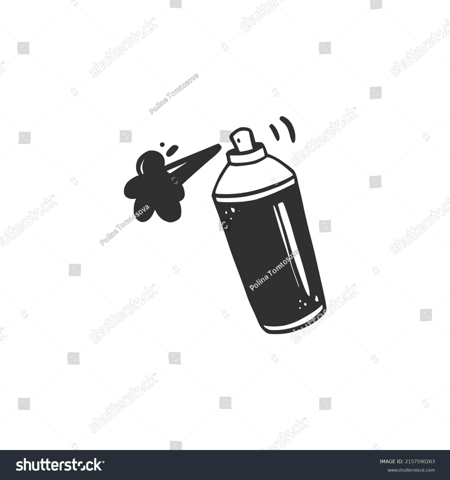 Hand Drawn Paint Spray Bottle Doodle Stock Vector (Royalty Free ...