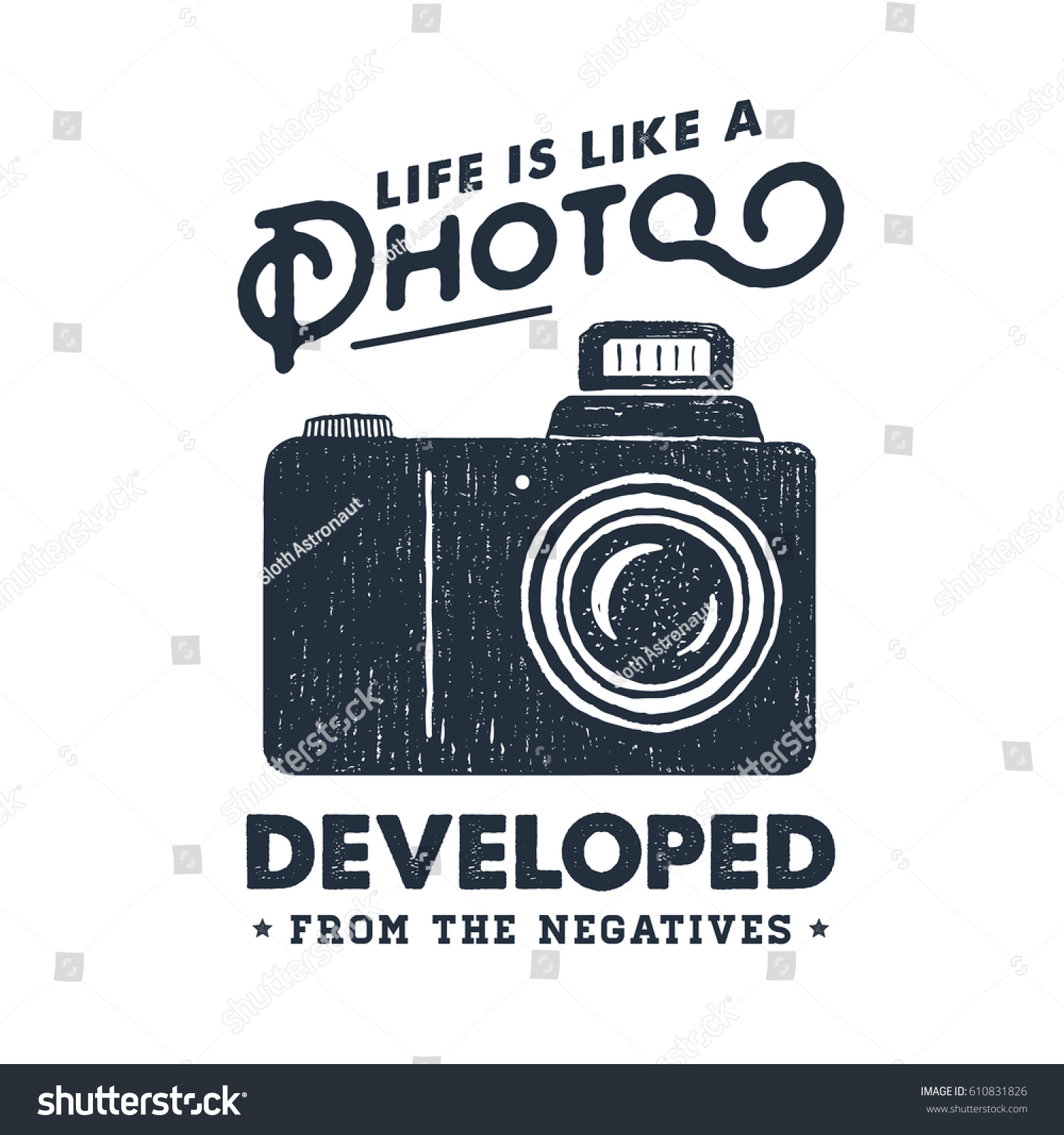 Hand Drawn Party Label Photo Camera Stock Vector (Royalty Free ...