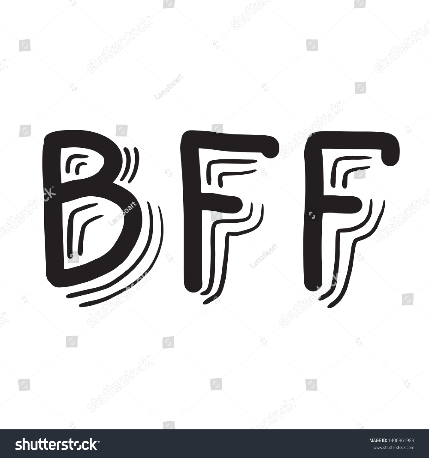 Hand Drawn Phrase Bff Best Friends Stock Vector Royalty Free 1406961983 Shutterstock 