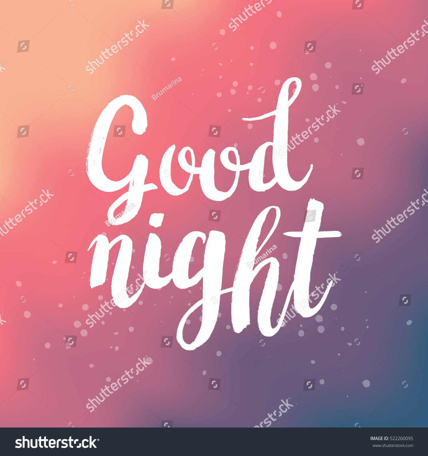 Hand Drawn Phrase Good Night Lettering Stock Vector (Royalty Free ...