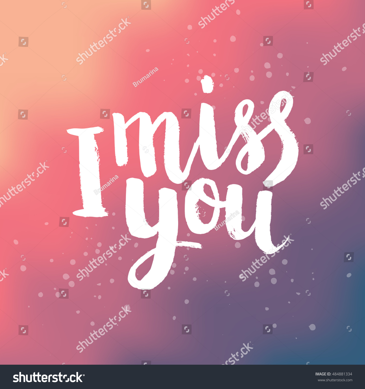 Hand Drawn Phrase Miss You Lettering Stock Vector (Royalty Free) 484881334