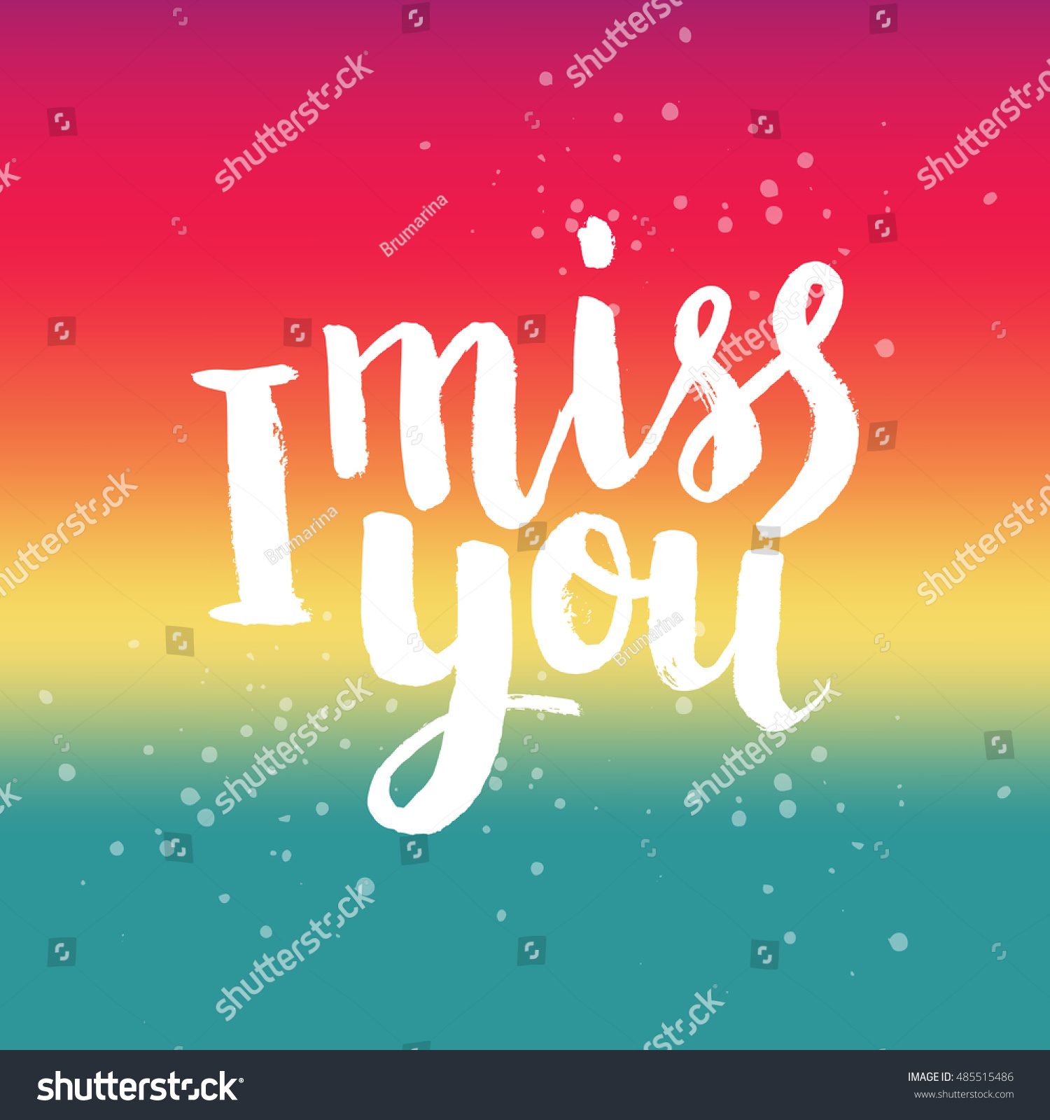 Hand Drawn Phrase Miss You Lettering Stock Vector 485515486 - Shutterstock