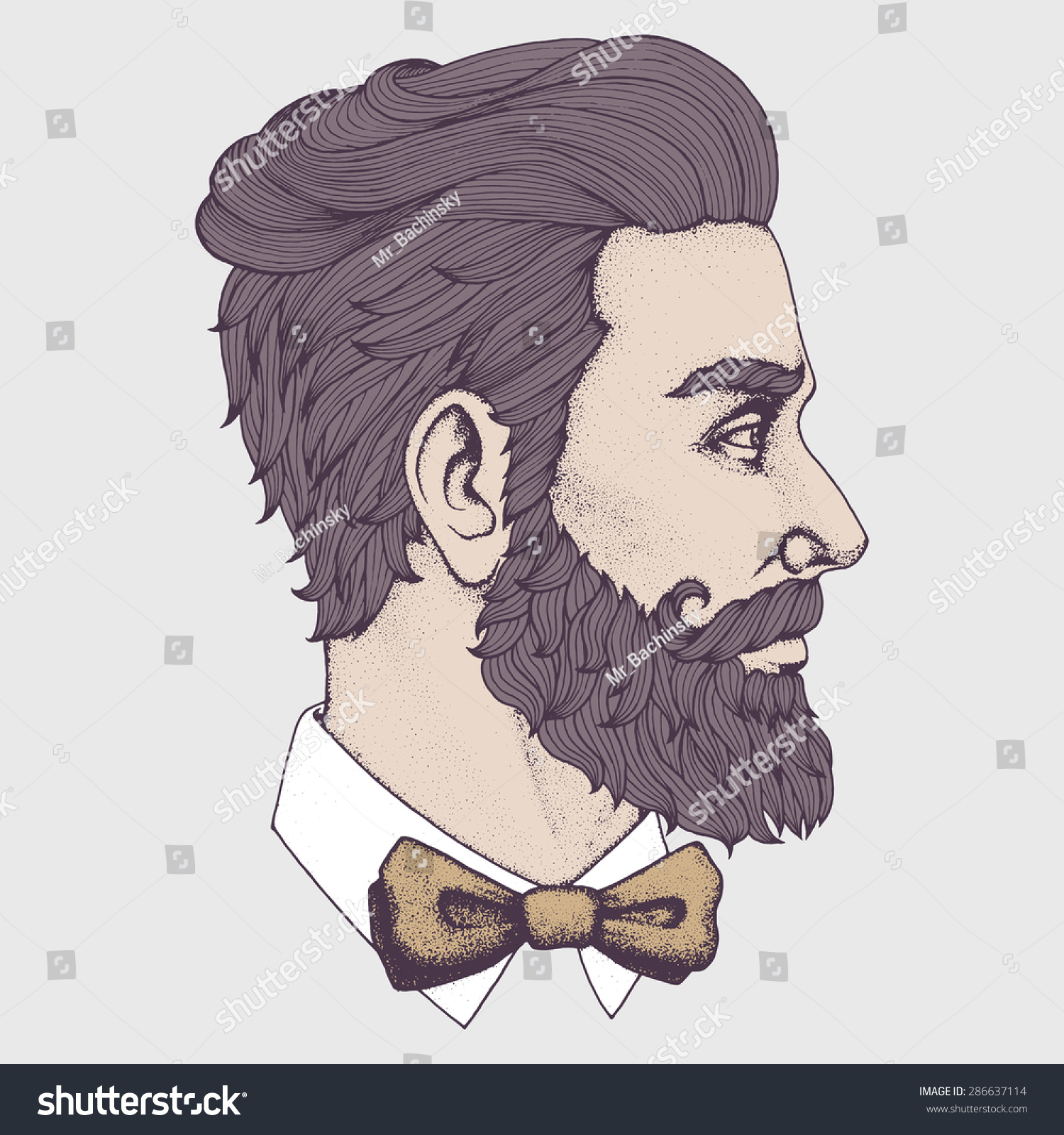 hand drawn portrait bearded man sideview stock vector royalty free 286637114 https www shutterstock com image vector hand drawn portrait bearded man sideview 286637114