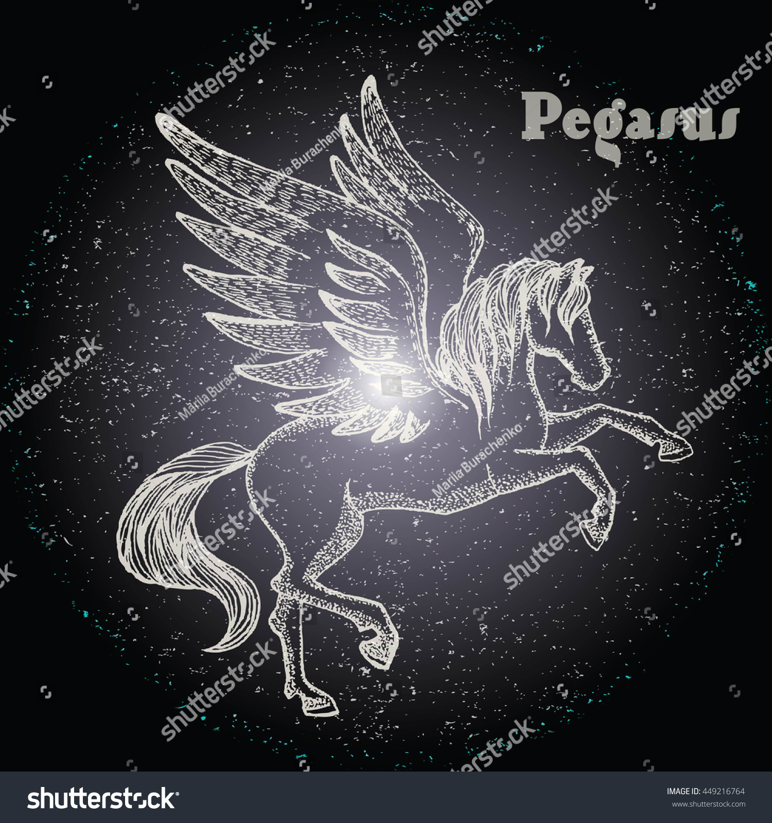 Constelación De Pegasus Dibujada A Mano.: Vector De Stock (libre De ...