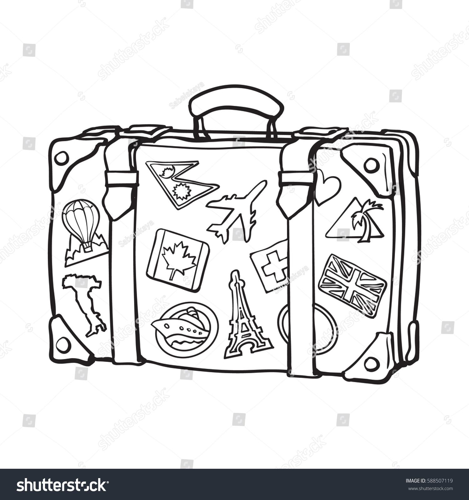 白い背景に手描きのレトロなスタイルの旅行スーツケースとラベル 白黒のスケッチベクターイラスト 観光ラベルと古いスーツケースの写実的な手描き のベクター画像素材 ロイヤリティフリー 白い背景に手描きのレトロなスタイルの旅行スーツケースとラベル 白黒のスケッチベクターイラスト 観光ラベルと古いスーツケースの写実的な手描き のベクター画像素材 ロイヤリティフリー