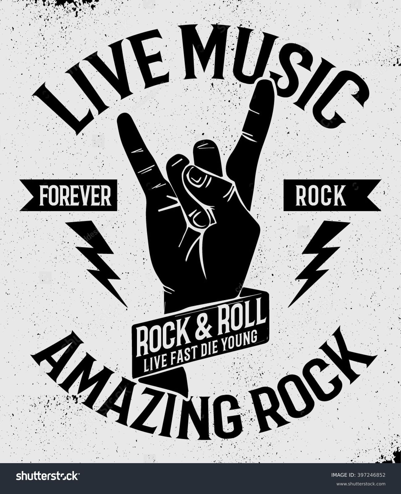 Hand Drawn Rock Festival Poster Rock Stock Vector 397246852 - Shutterstock