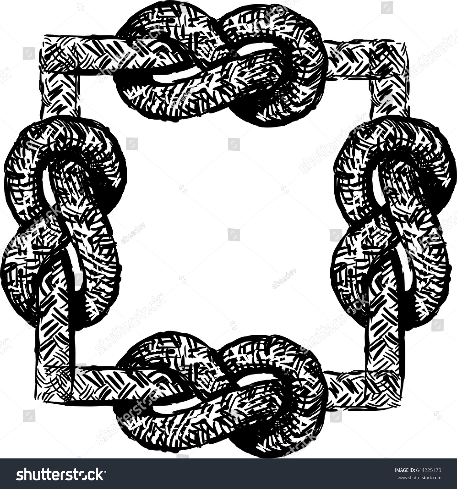 Hand Drawn Rope Knot Frame Stock Vector (Royalty Free) 644225170