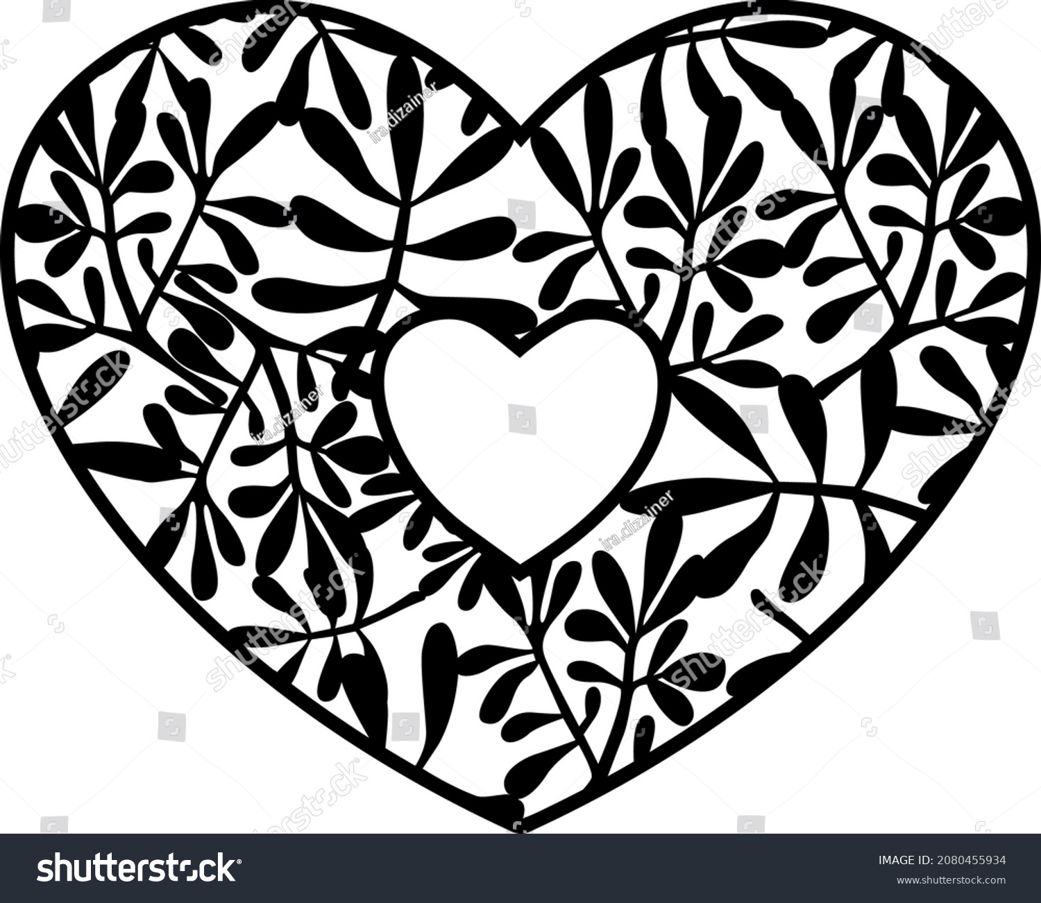 SVG of Hand drawn rustic floral frame. heart wreath for wedding invitation or holidays postcard. Nature design element. Vintage ornament vector illustration isolated on white background svg