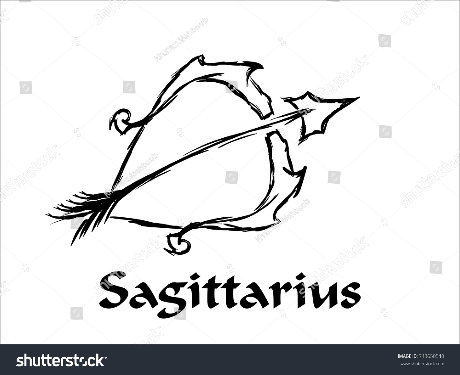 Hand Drawn Sagittarius Zodiac Sign Sketch Vector De Stock Libre De Regalías 743650540 5067