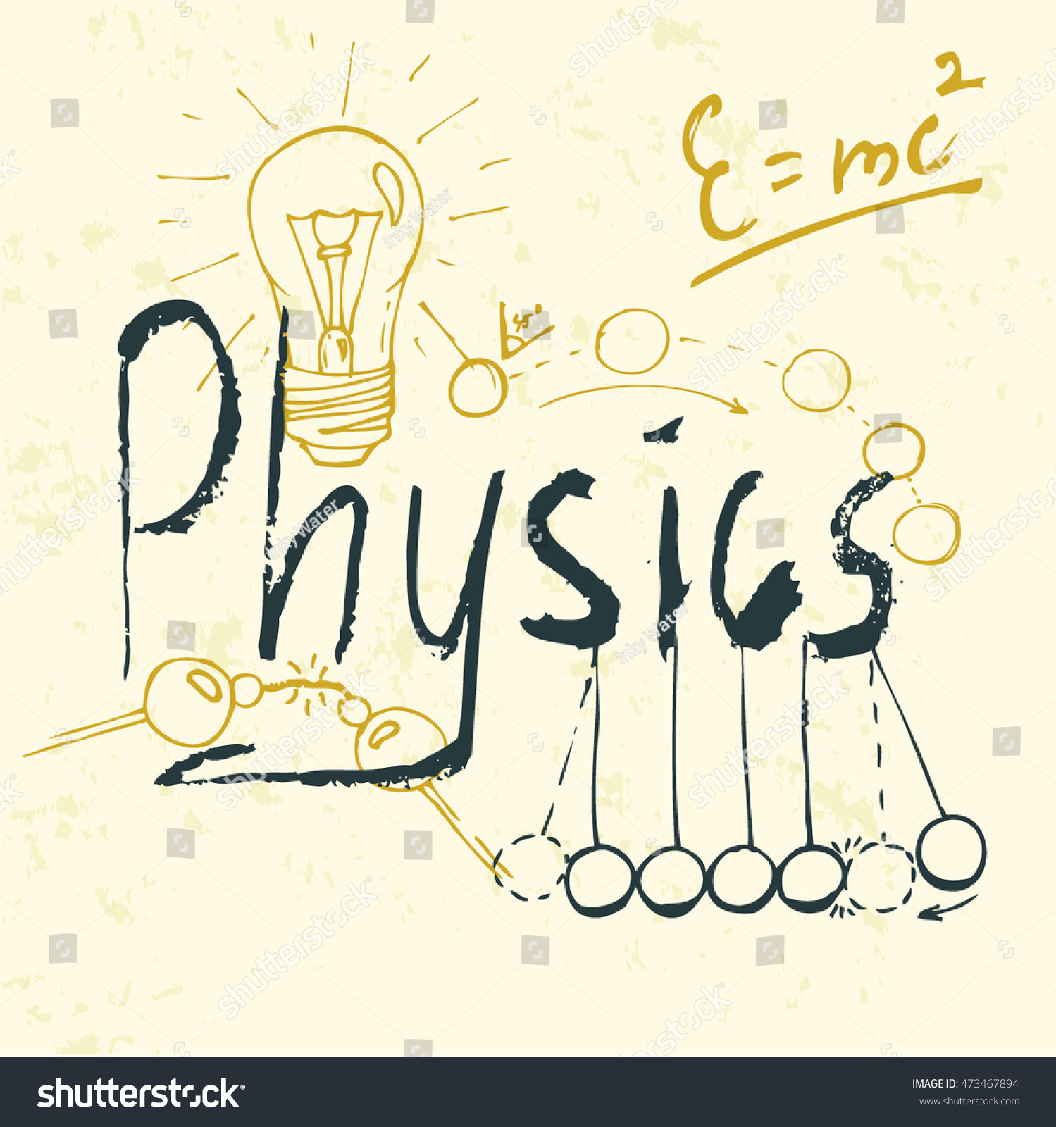 Handdrawn Set Physics Objects Your Project Stock Vector (Royalty Free ...