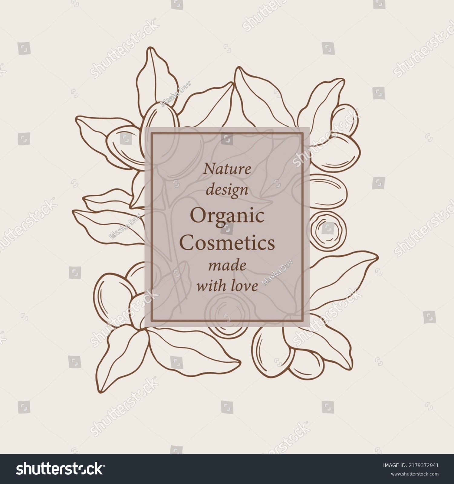 SVG of Hand drawn shea frame. Botanical design for organic cosmetics, medicine svg