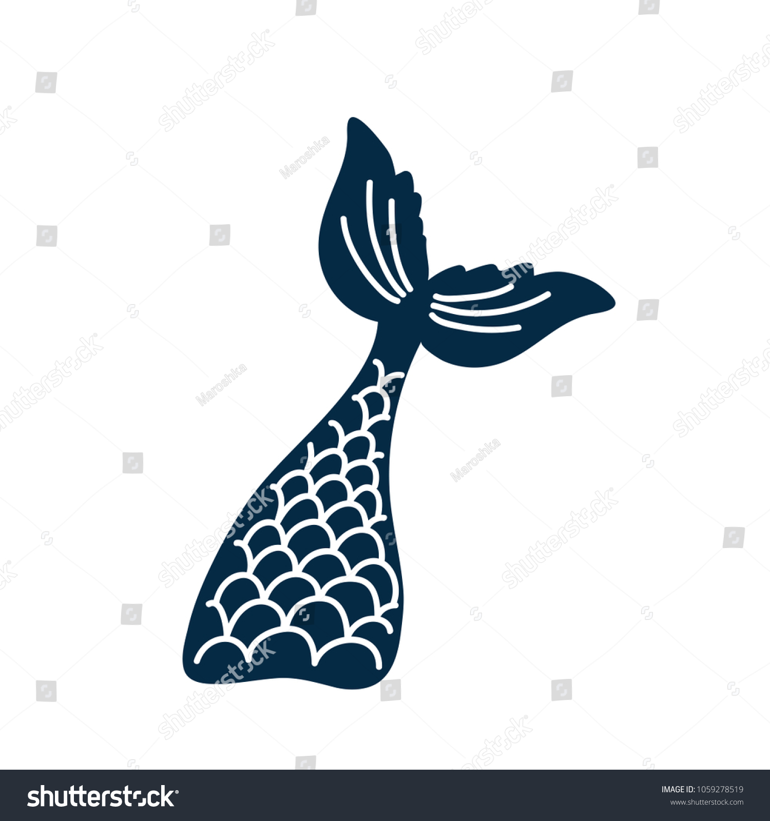 Hand Drawn Silhouette Mermaids Tail Vector Vector De Stock Libre De Regalías 1059278519 5822