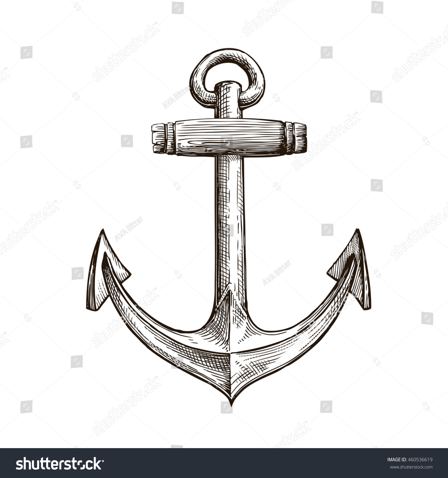 Hand Drawn Sketch Anchor Vector Illustration Stock Vector 460536619 ...