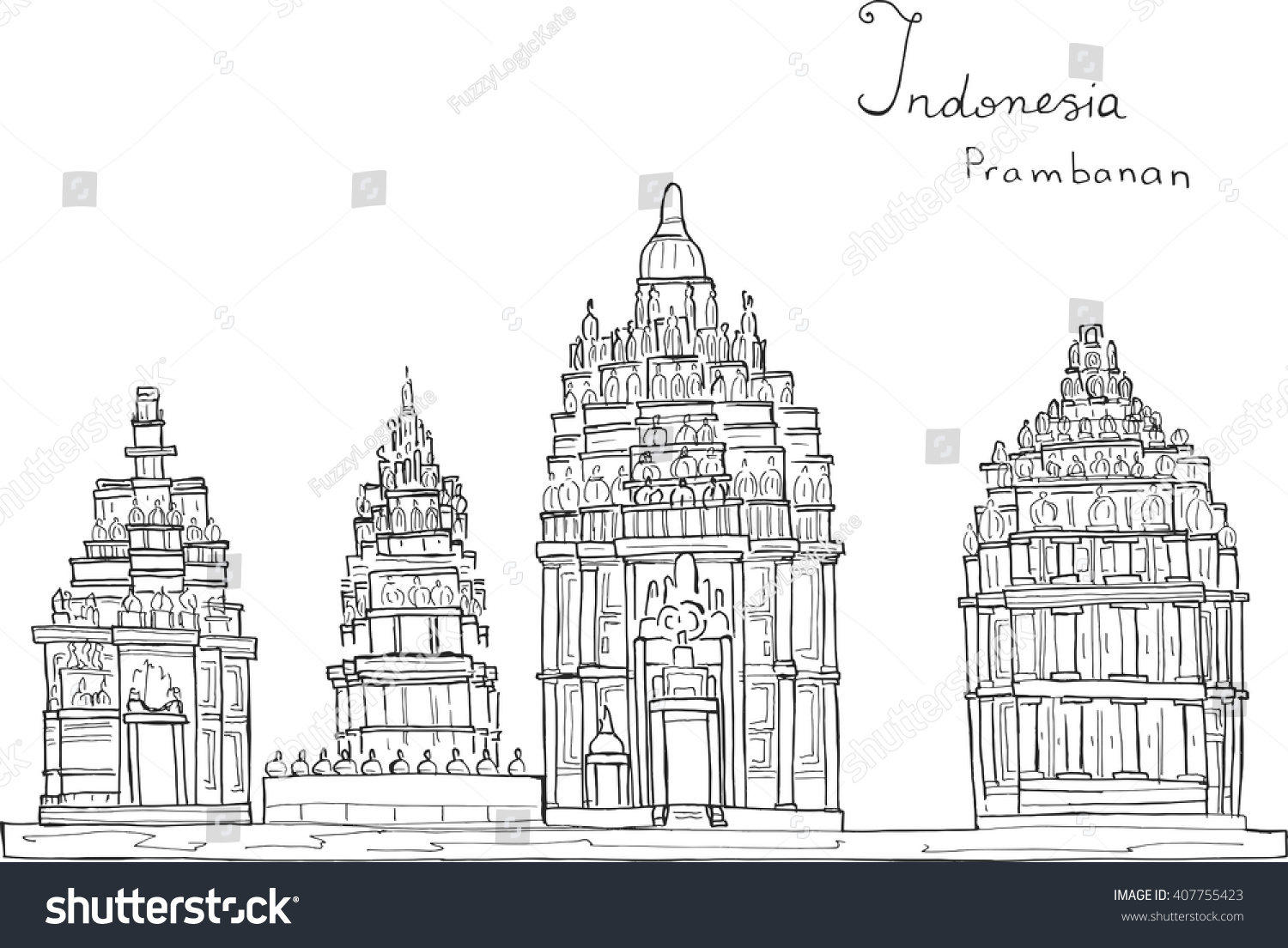 Gambar Candi Prambanan Vector