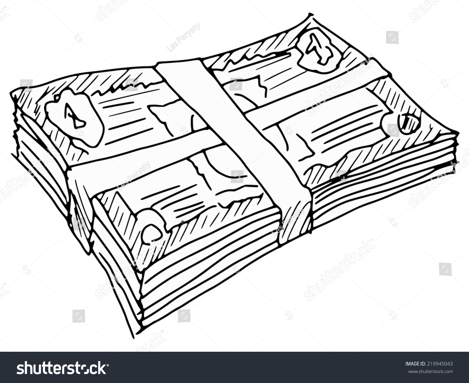 Hand Drawn, Sketch Illustration Of Bundle Of Money - 219945043 ...