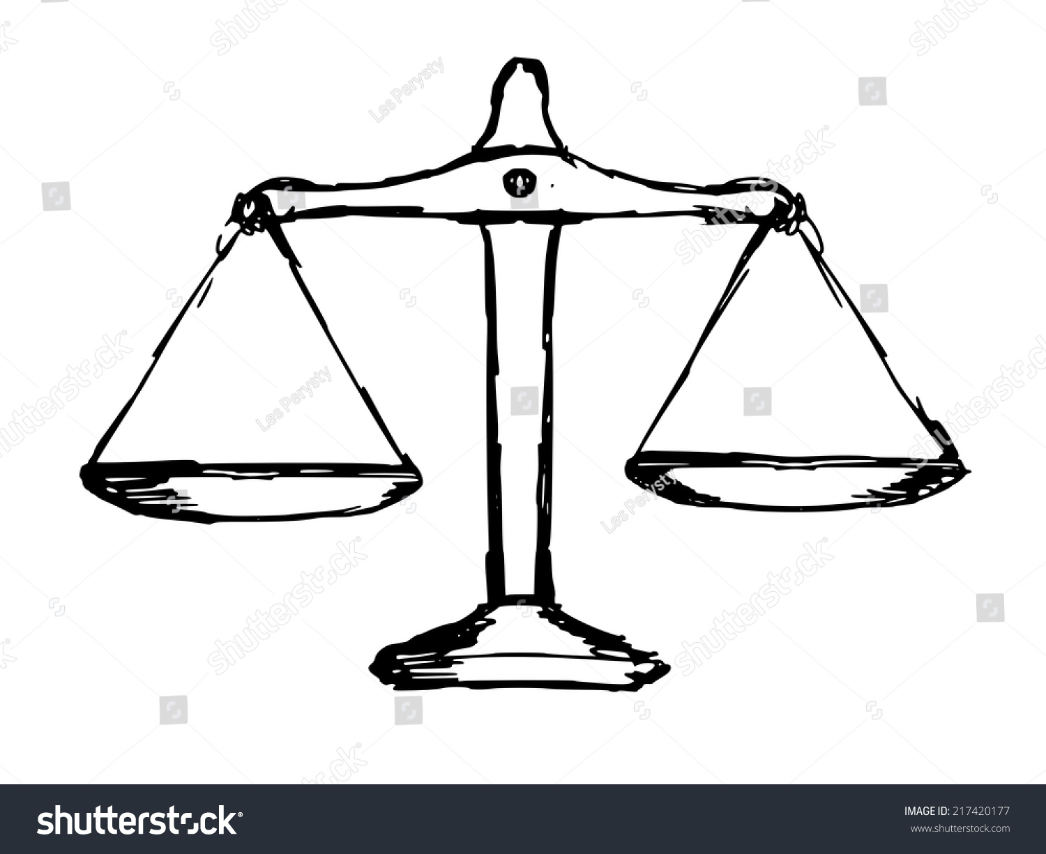 Hand Drawn, Sketch Illustration Of Justice Scales - 217420177 ...