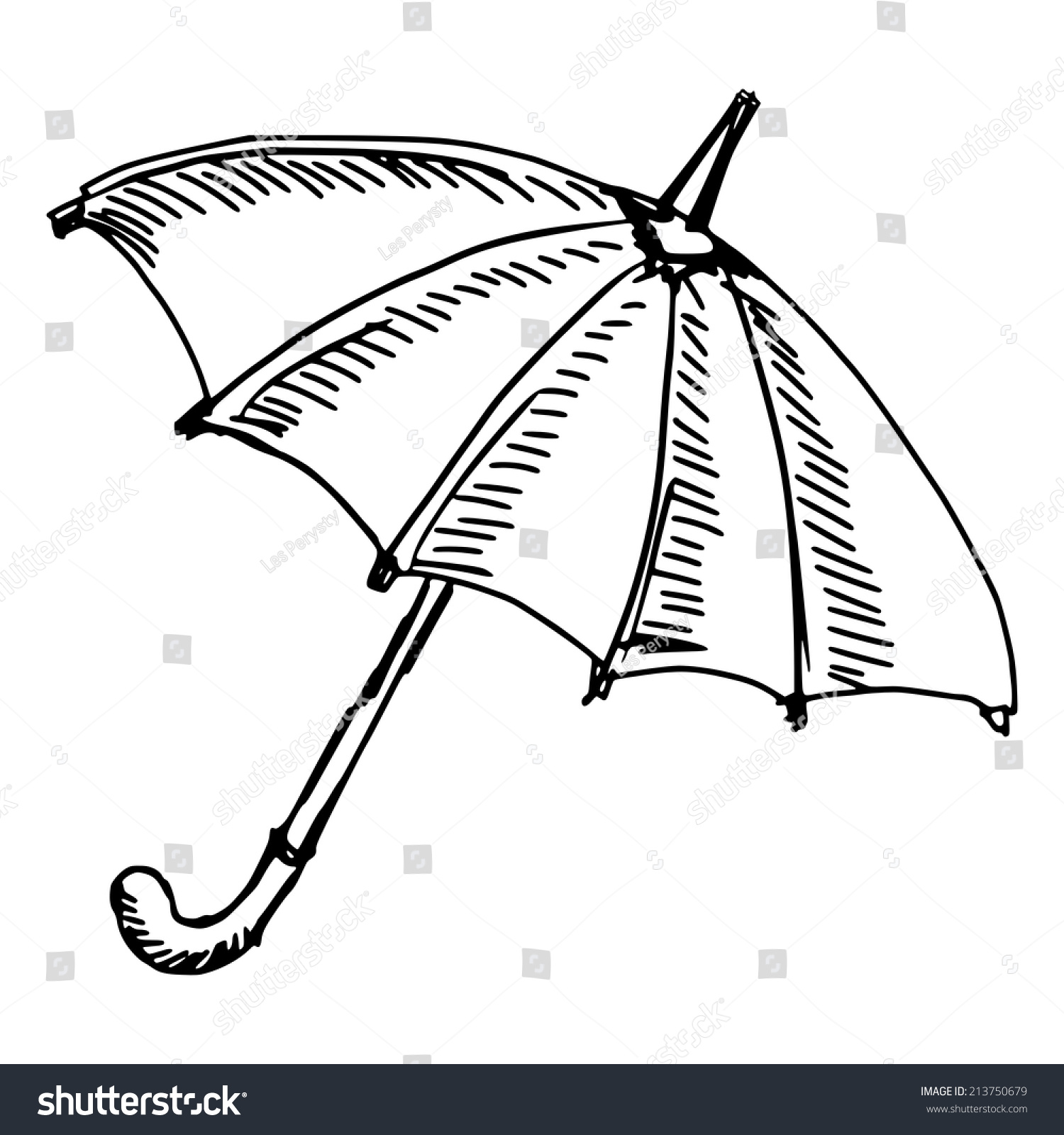 Hand Drawn Sketch Illustration Umbrella Stock Vector 213750679 