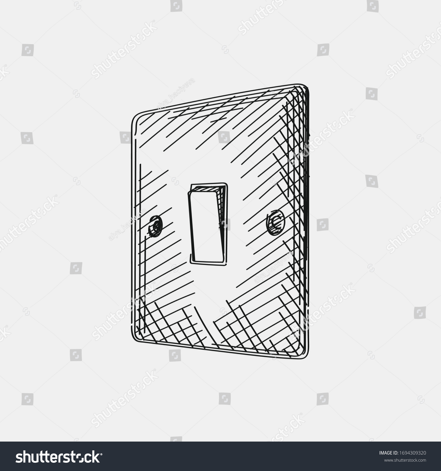 Handdrawn Sketch Toggle Light Switch Turn Stock Vector (Royalty Free ...