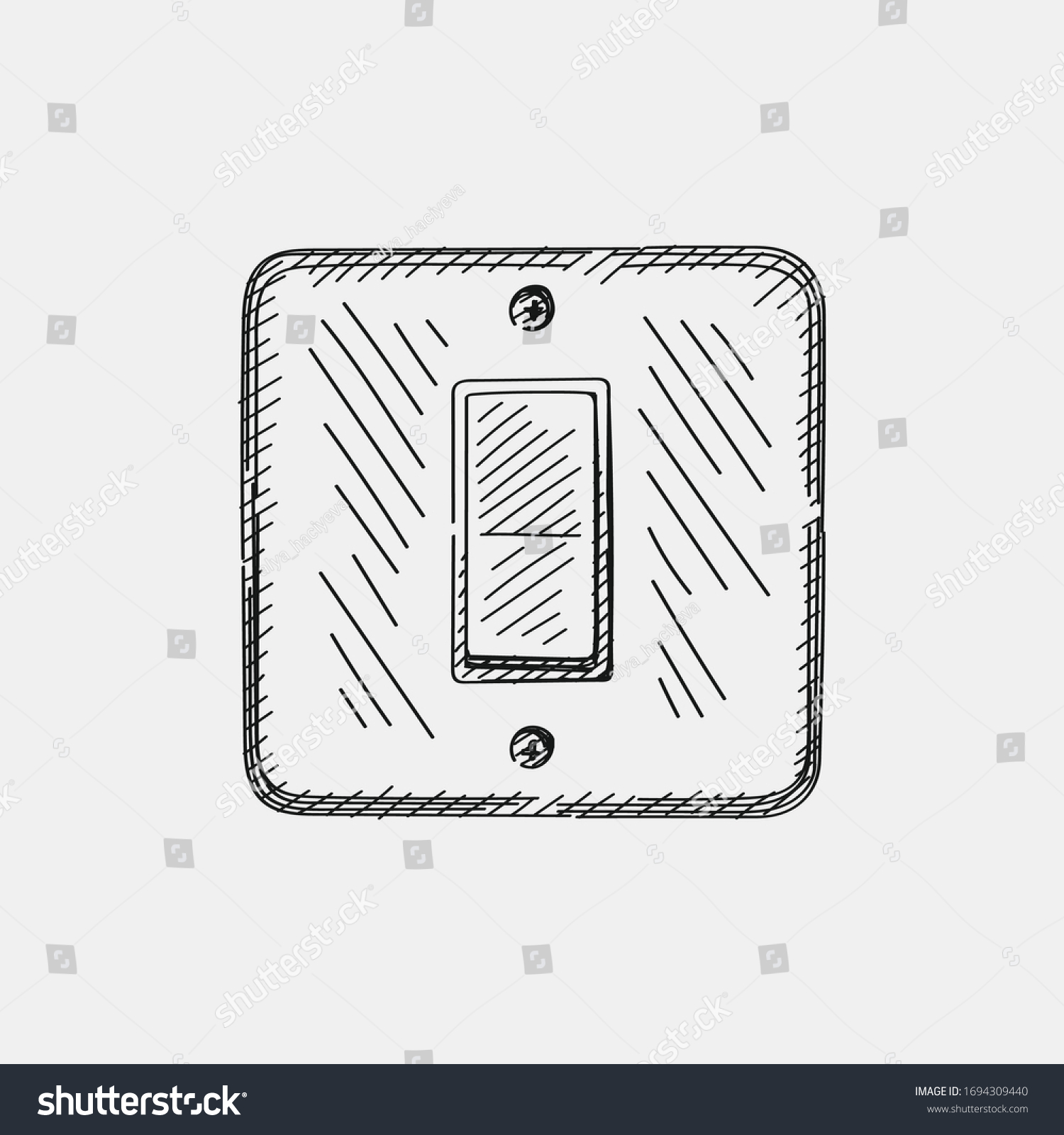 Handdrawn Sketch Leviton Decora Rocker Switch Stock Vector (Royalty ...