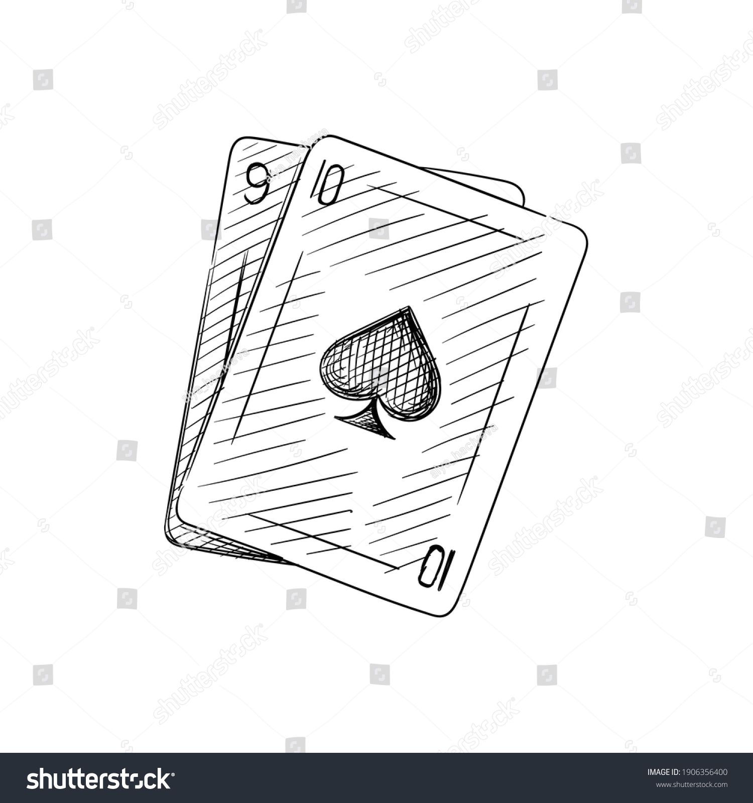 Hand Drawn Sketch Magic Cards On Stock Vector (Royalty Free) 1906356400 ...