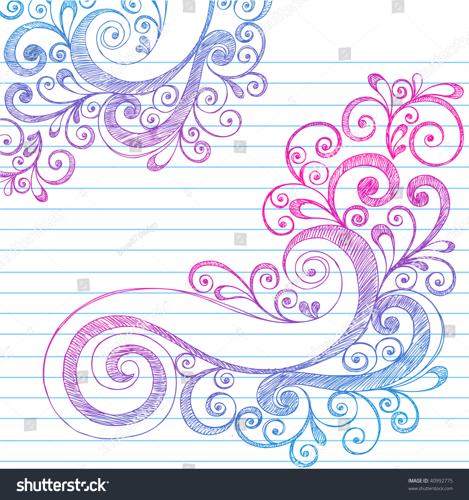 Handdrawn Sketchy Abstract Notebook Doodle Swirls Stock Vector 40992775 ...