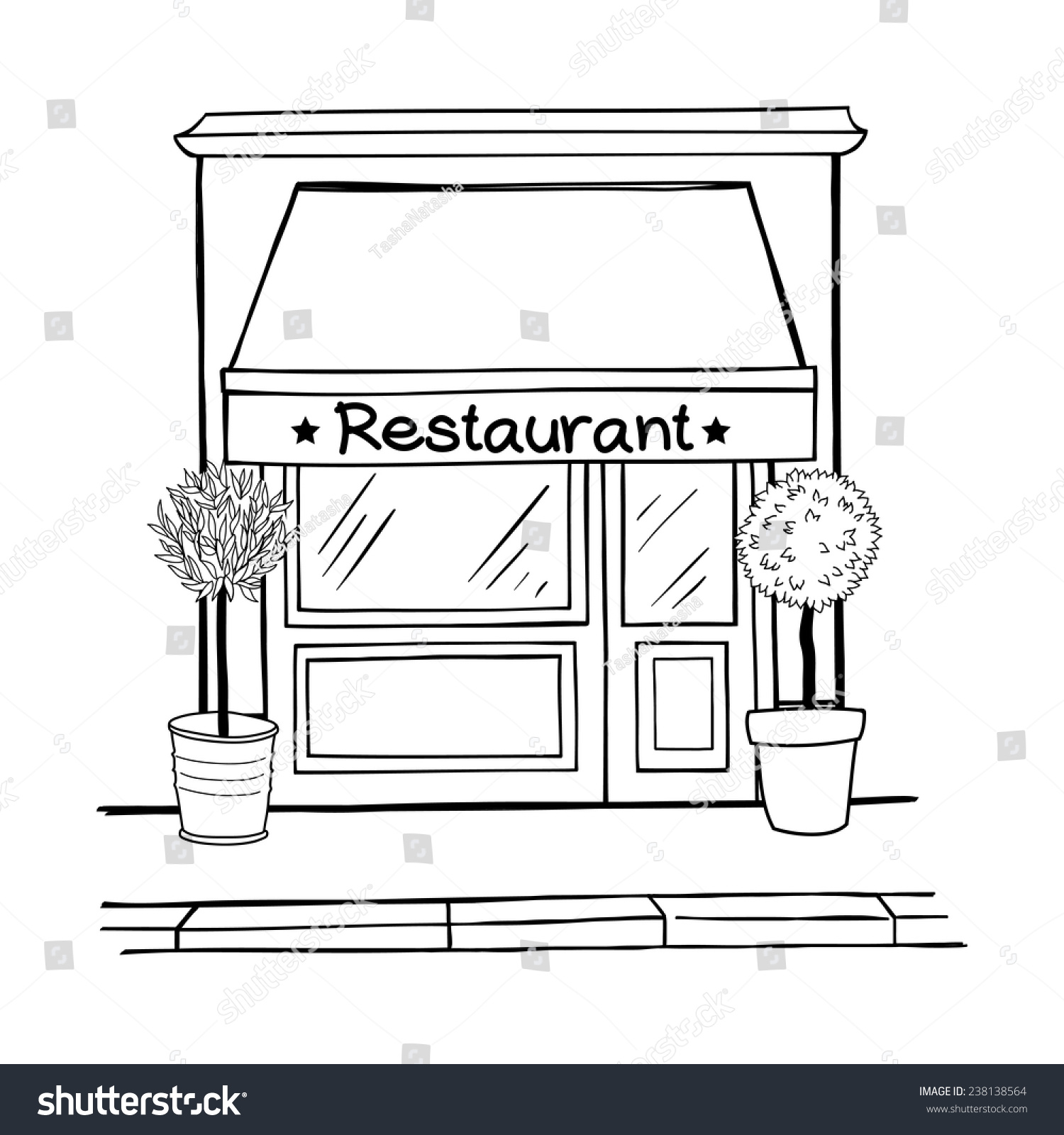 Hand Drawn Sketchy Shop On Ground Stock Vector (Royalty Free) 238138564