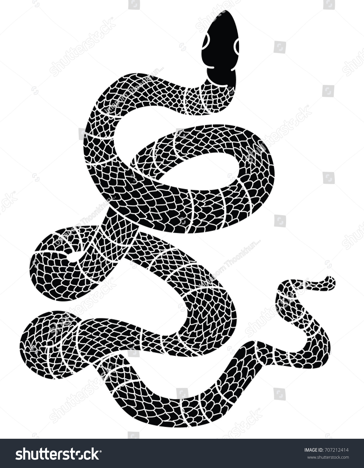 Hand Drawn Snake Vector Illustration Isolate Stock Vector 707212414 ...