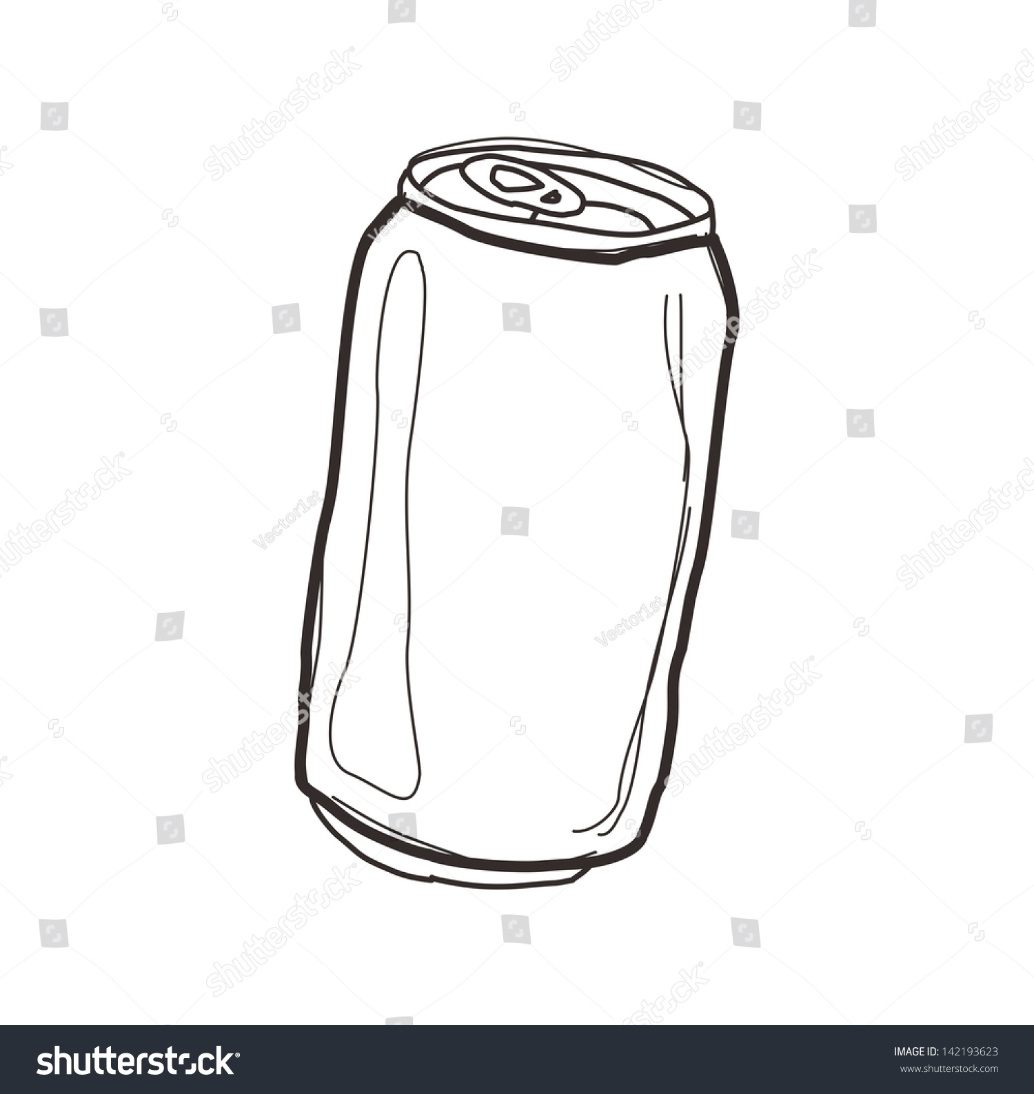 Hand Drawn Soft Drink Can Stock Vector Illustration 142193623 ...