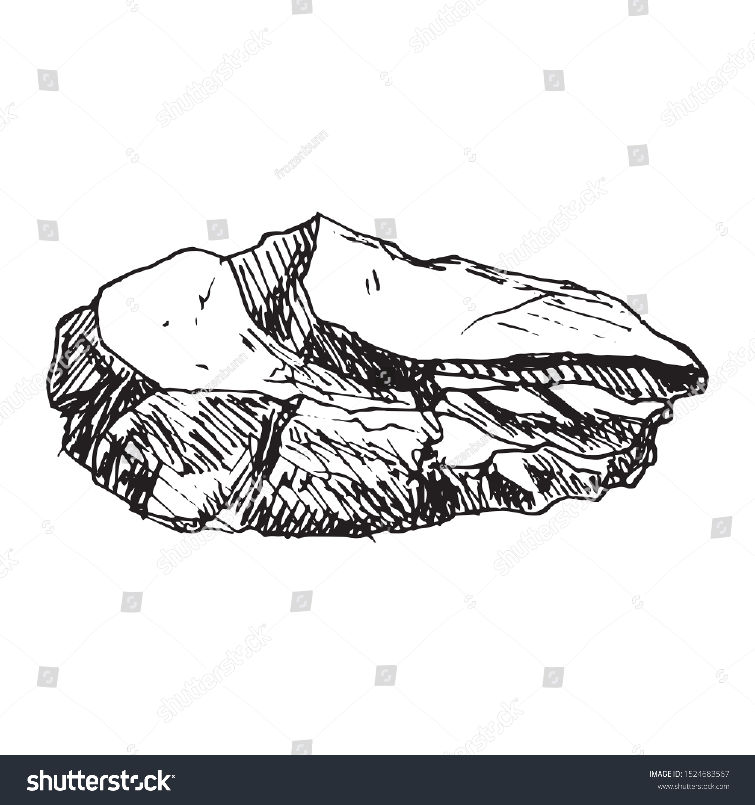 Hand Drawn Stone Doodle Sketch Style Stock Vector (Royalty Free ...