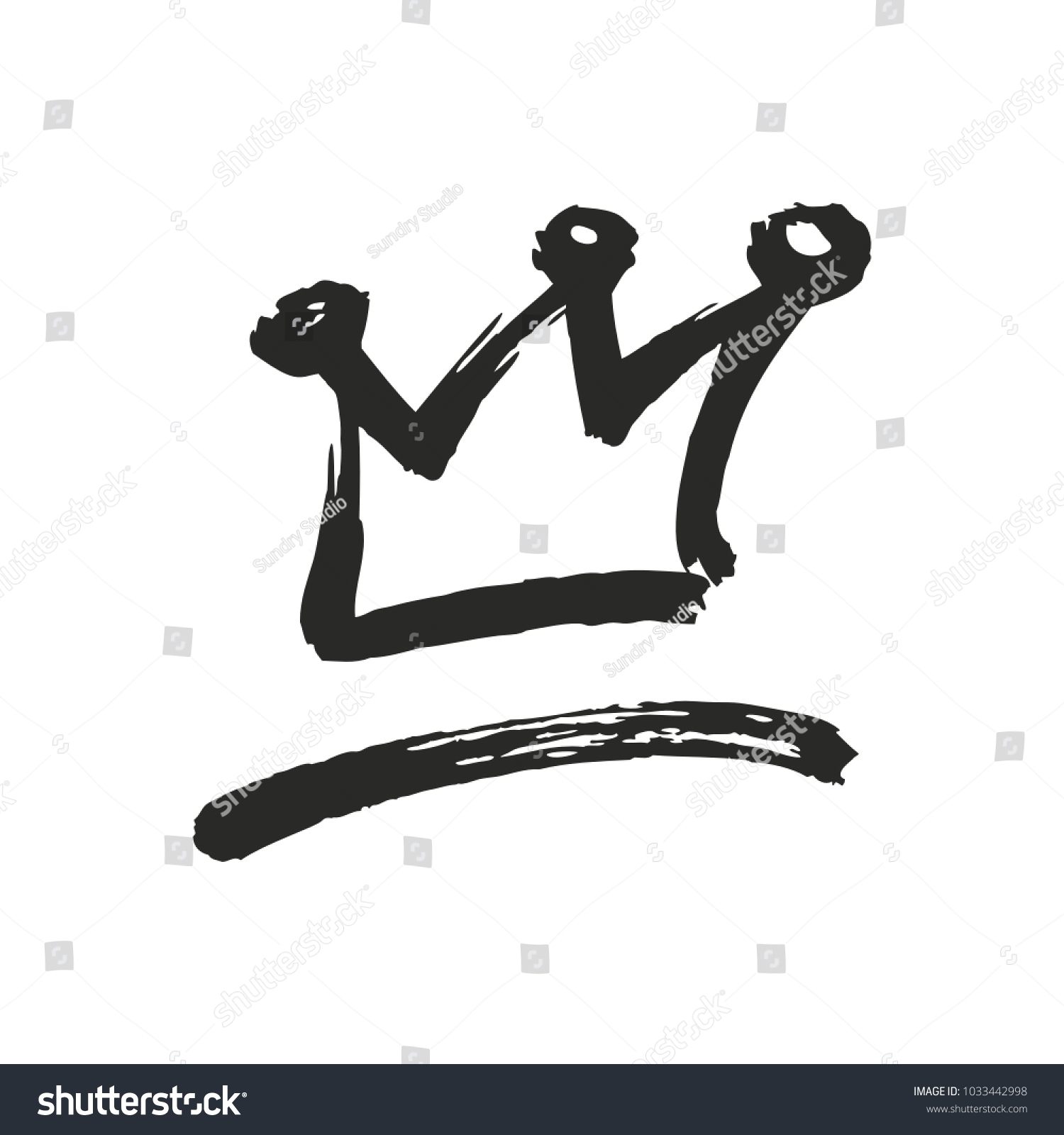 Hand Drawn Symbol Stylized Crown Swoosh Stock Vector (Royalty Free ...