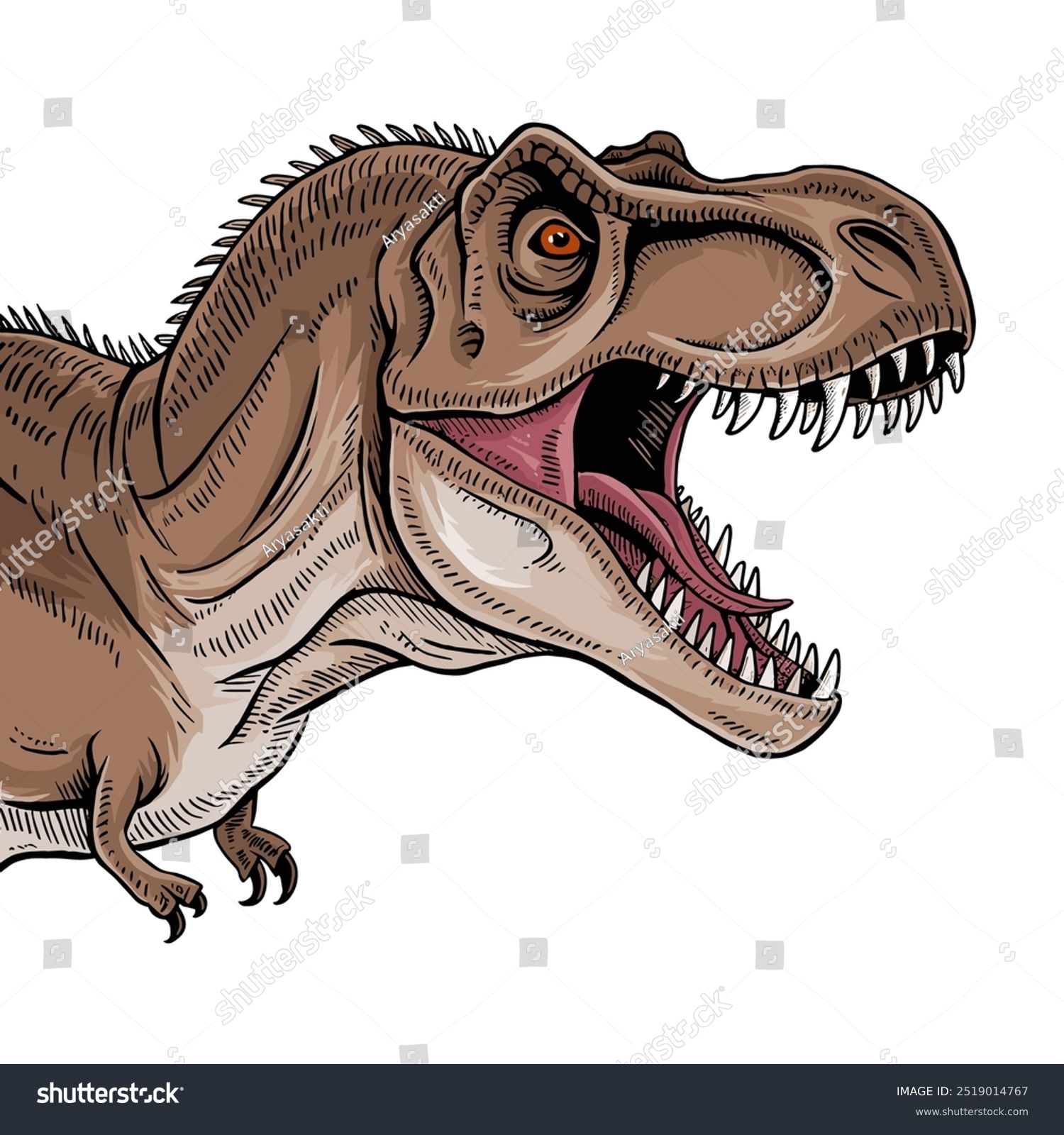 recommend clip art: Hand Drawn T-Rex Dinosaur Vector Illustration