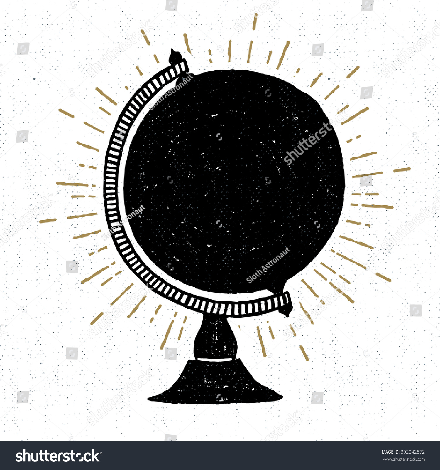 Hand Drawn Textured Icon Globe Vector Stock Vector Royalty Free Shutterstock