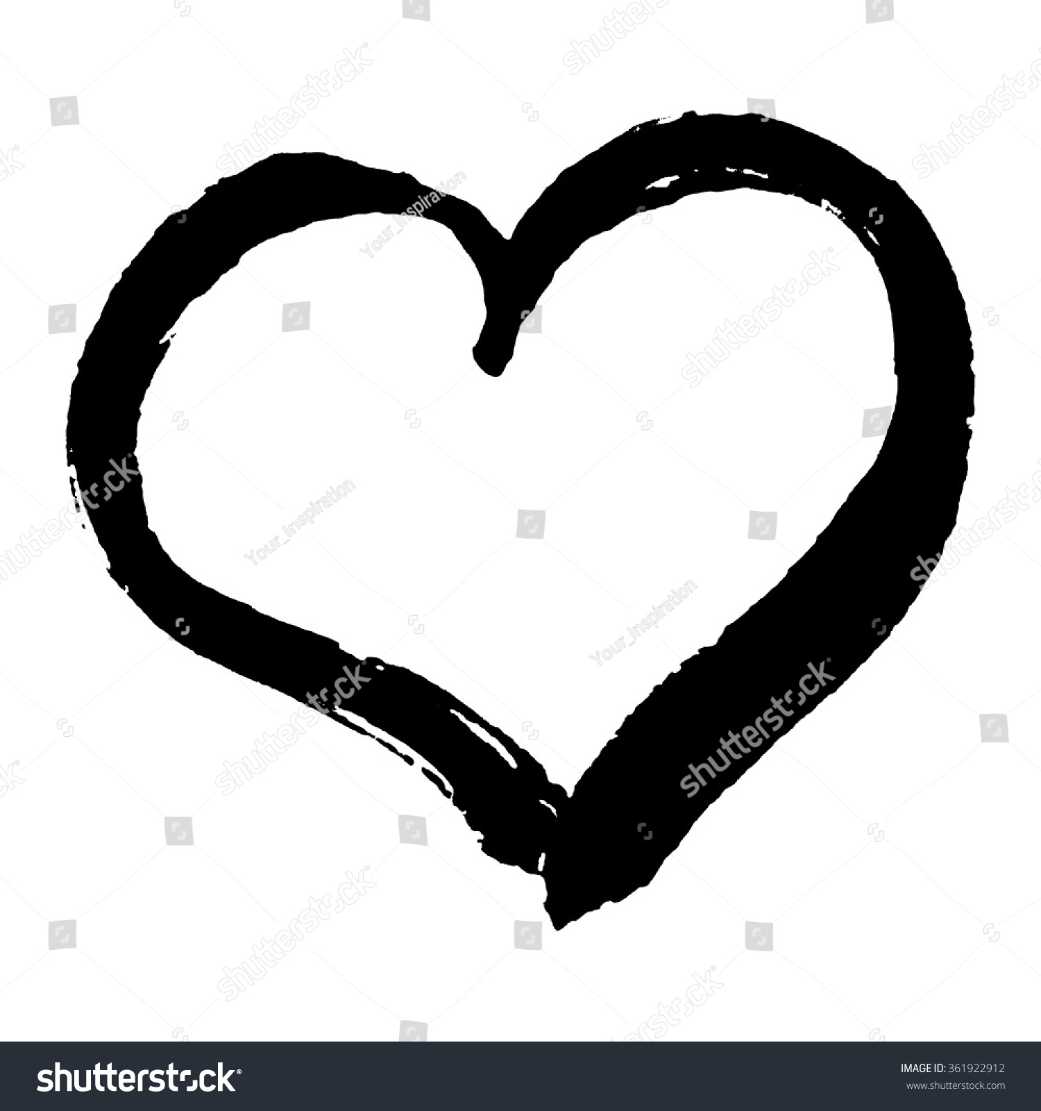 Hand Drawn Trendy Heart Shape Your Stock Vector 361922912 - Shutterstock