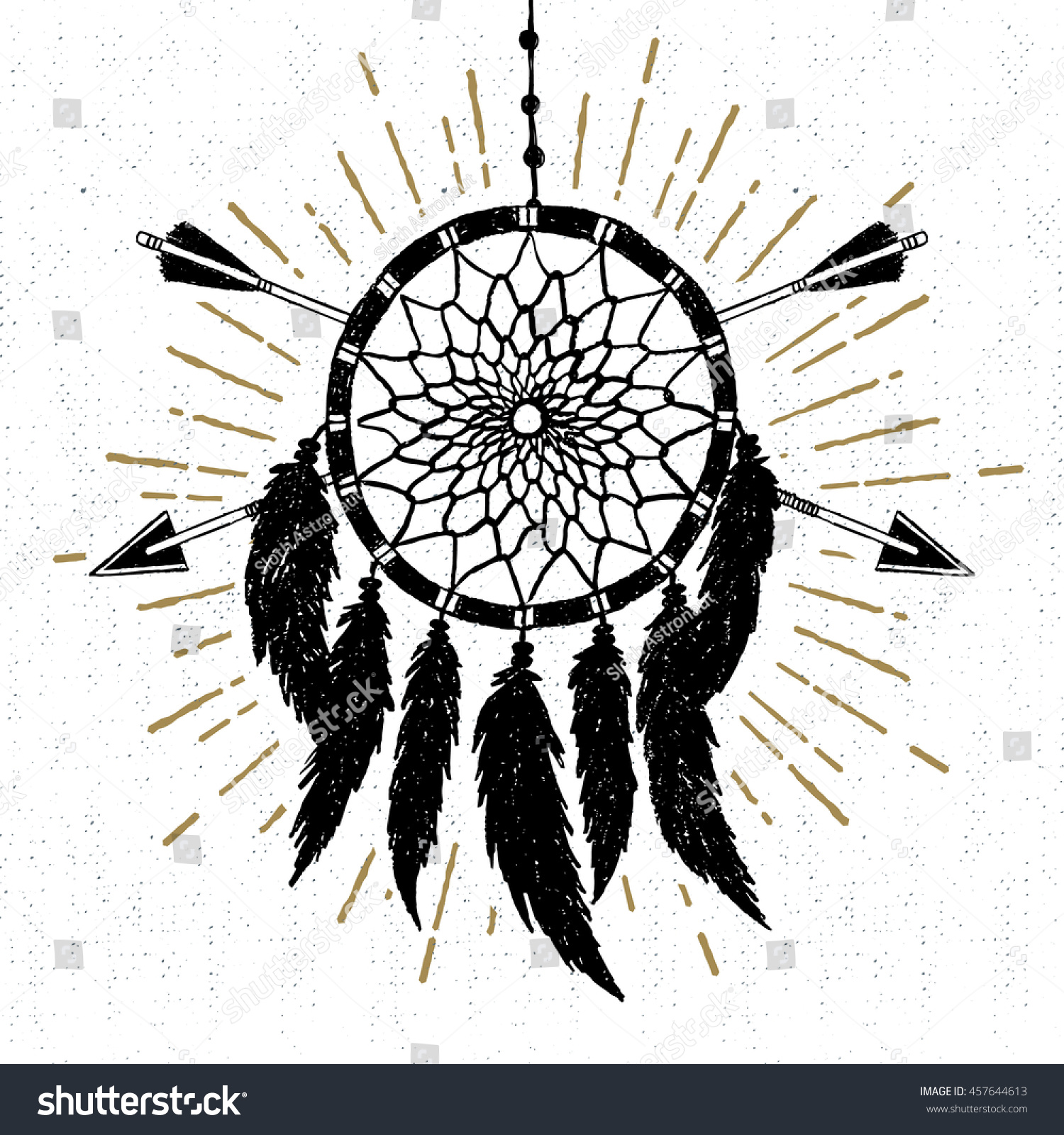 Hand Drawn Tribal Icon Textured Dream Stock Vector (Royalty Free ...