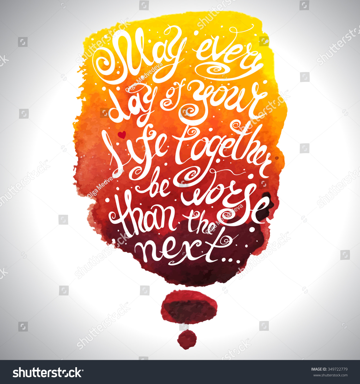 Hand Drawn Typography Poster On Watercolor Stock Vector Royalty