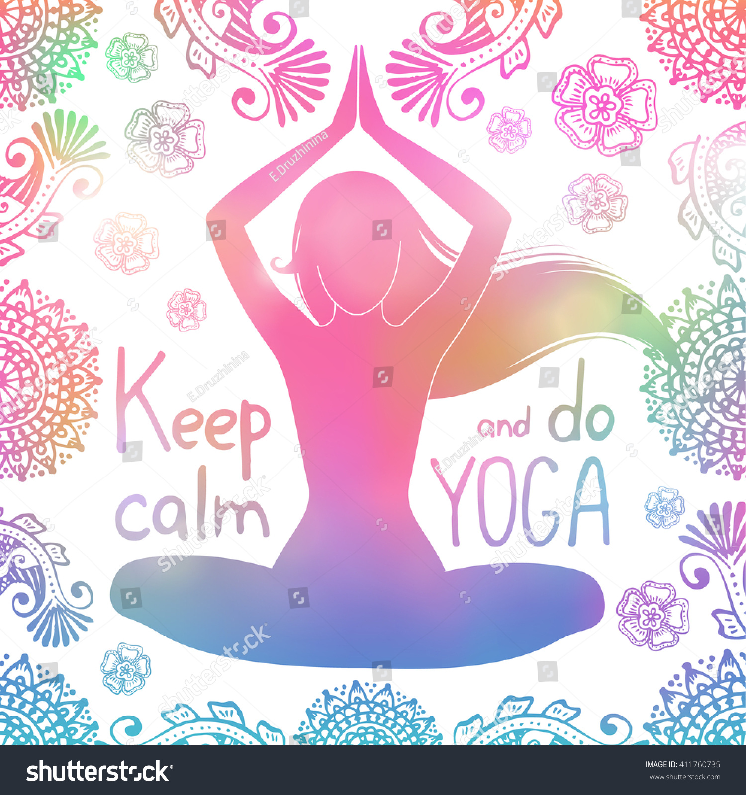Hand Drawn Typography Poster Indian Style Image Vectorielle