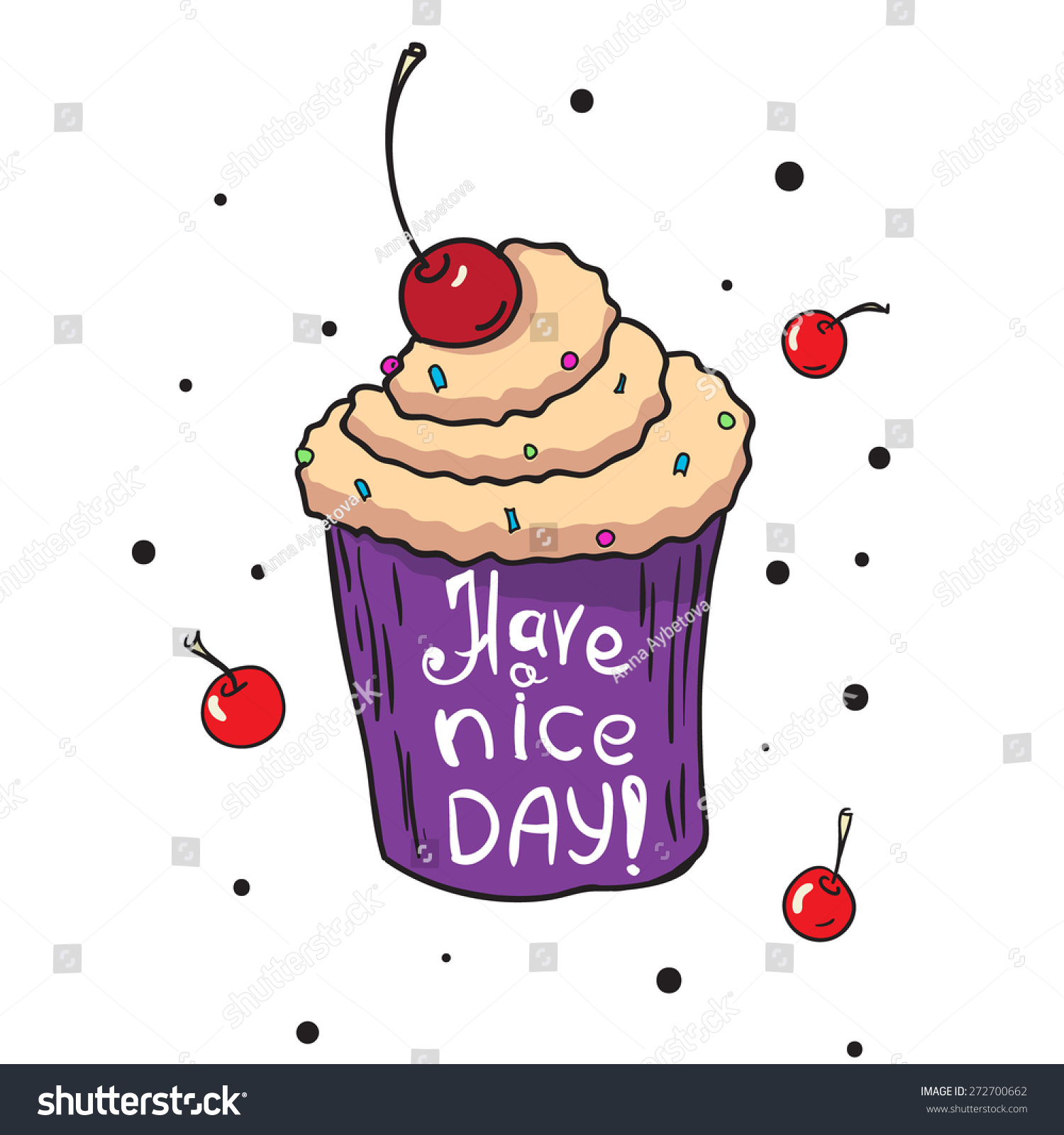 Hand Drawn Typography Template Cupcake Inspirational Stock Vector Royalty Free 272700662