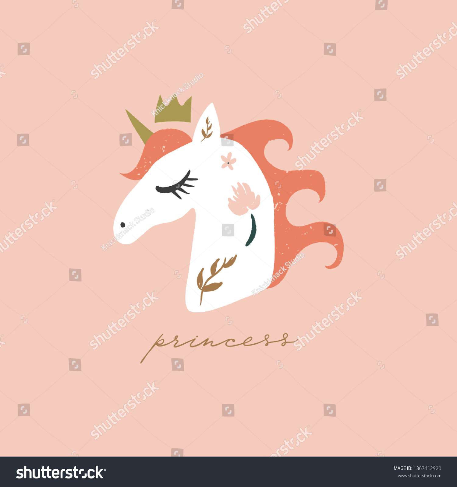 Hand Drawn Unicorn Vector Vintage Design Stock Vector (Royalty Free ...