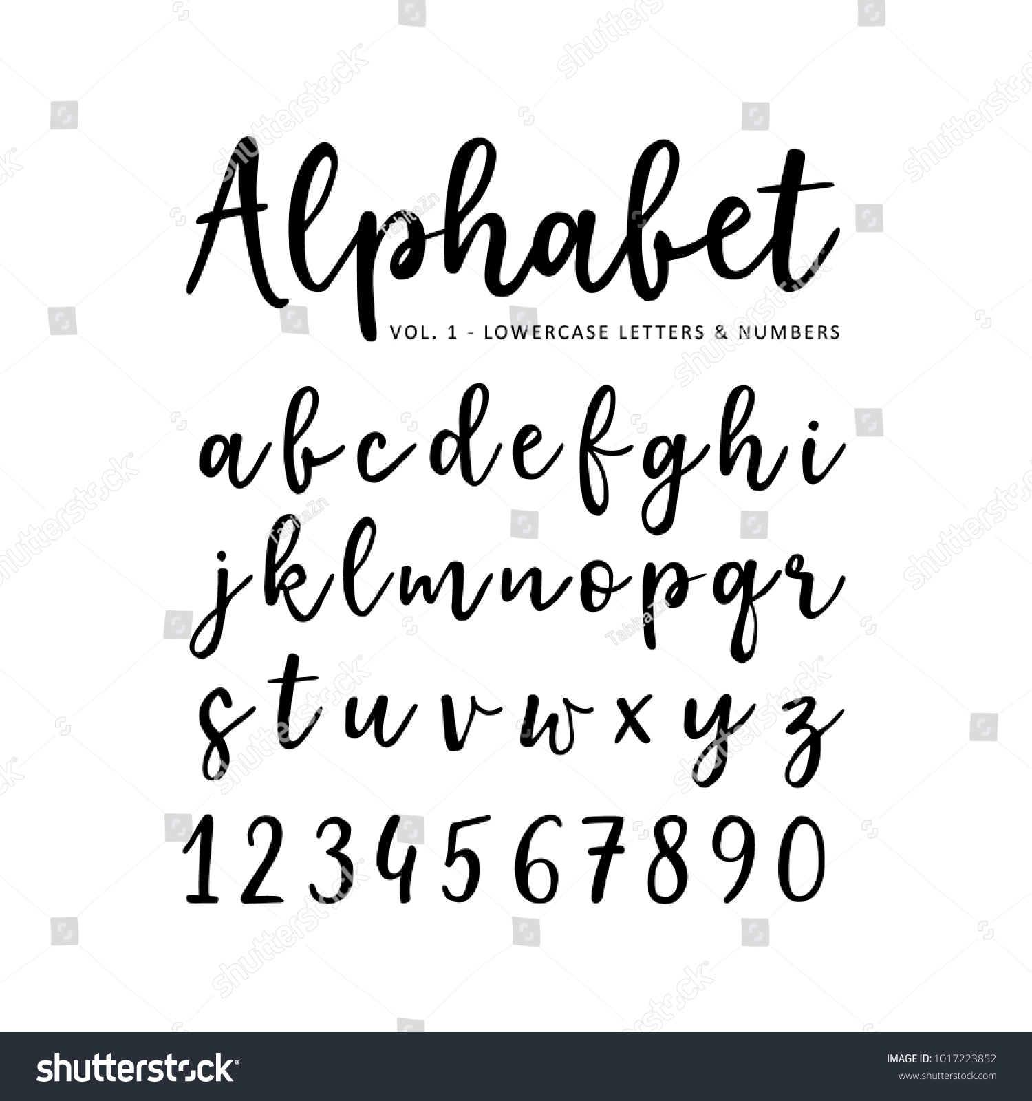 Hand Drawn Vector Alphabet Brush Script Stock Vector (Royalty Free ...