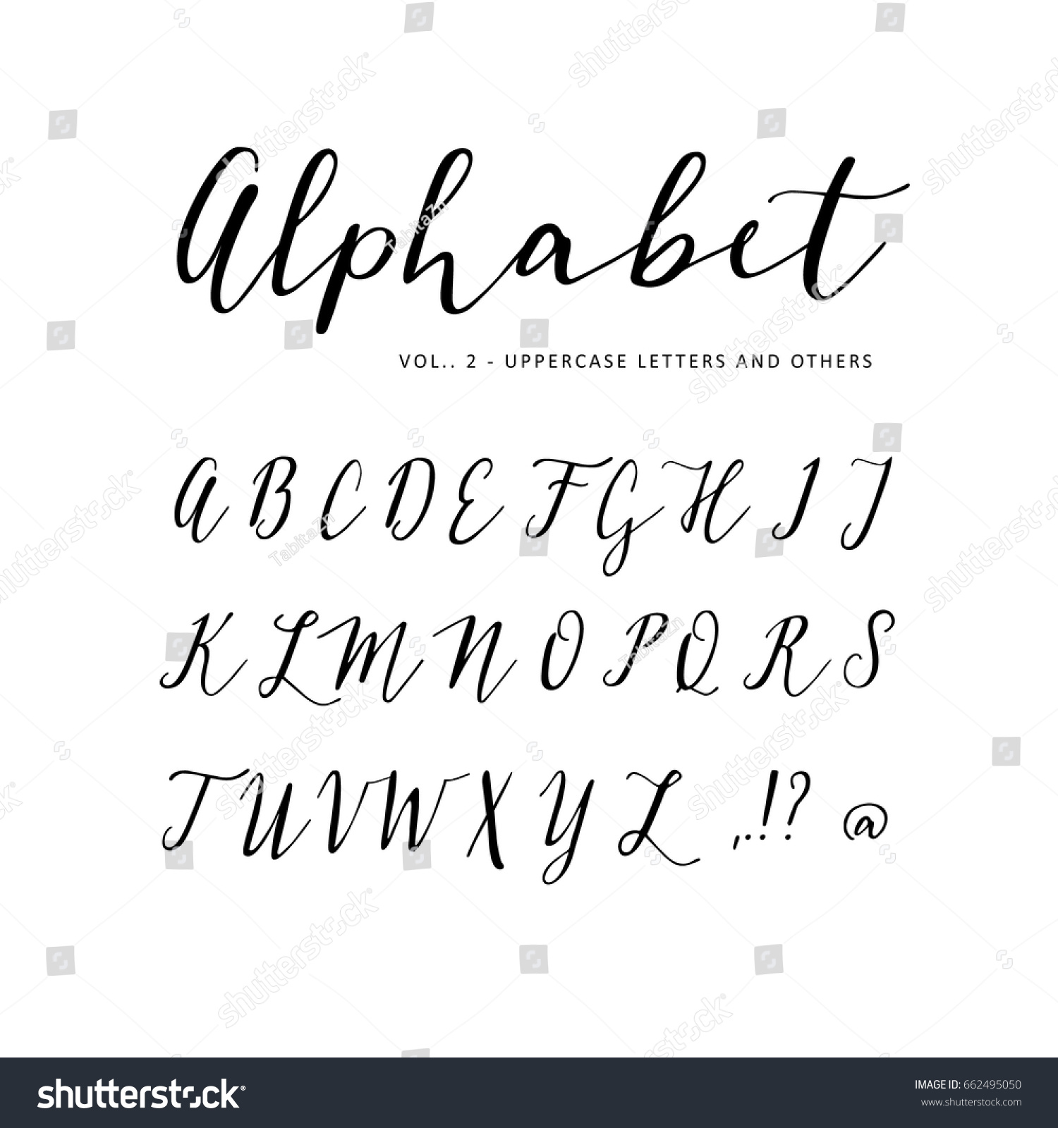 Hand Drawn Vector Alphabet Script Font Stock Vector 662495050 ...