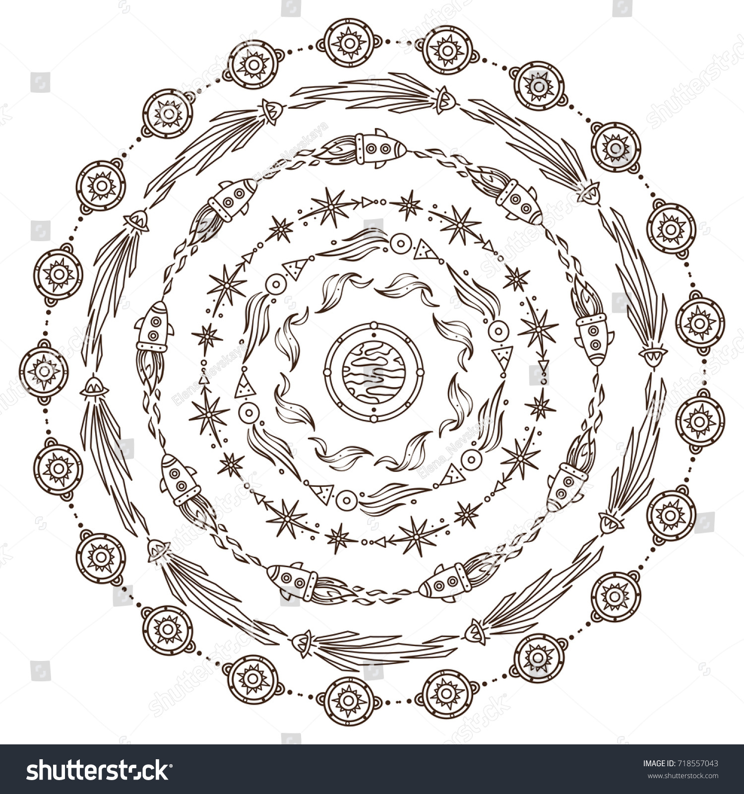 Hand Drawn Vector Coloring Page Abstract Stock Vector Royalty Free