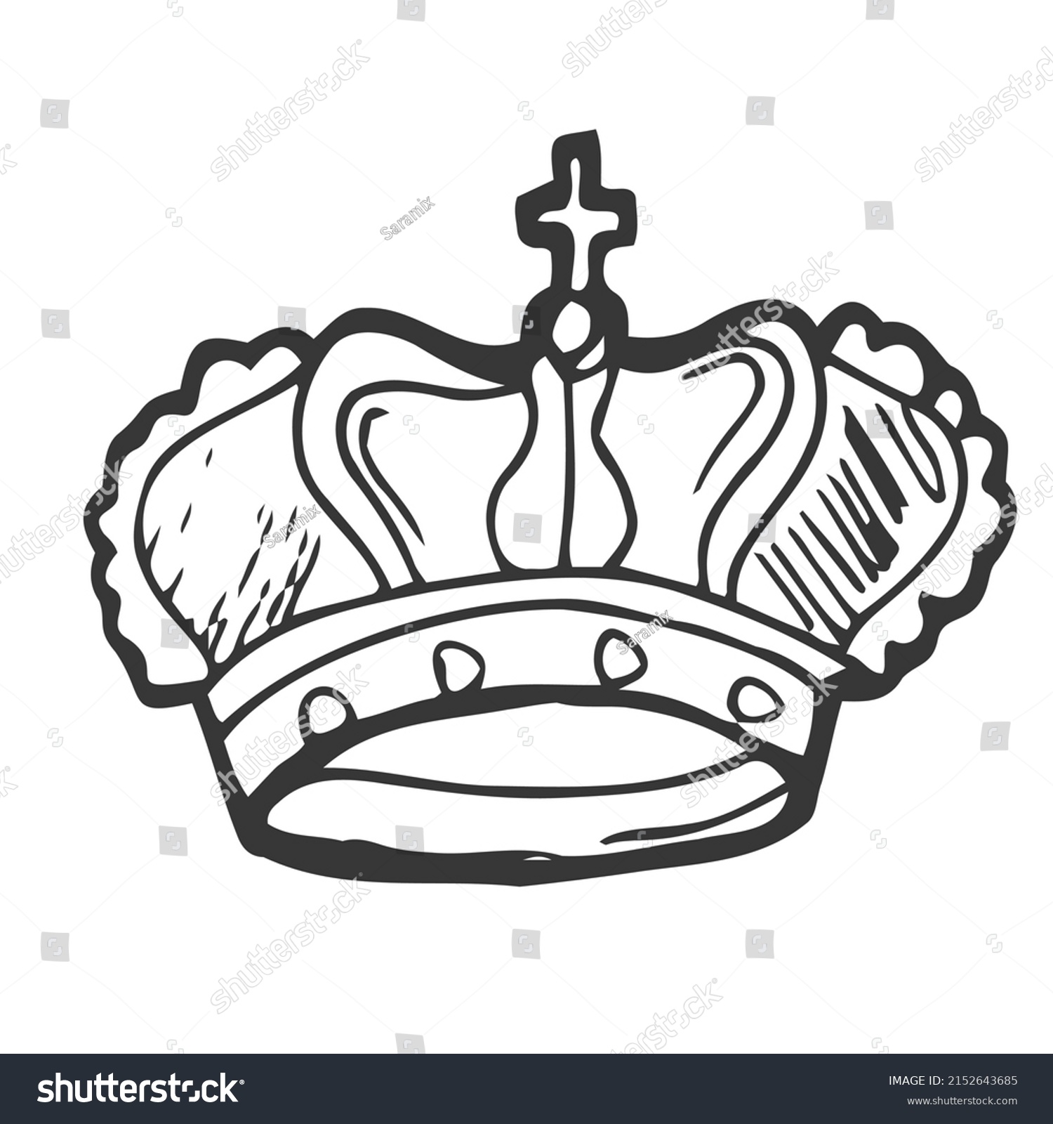 Hand Drawn Vector Crown Luxury Crowns Stock Vector (Royalty Free ...