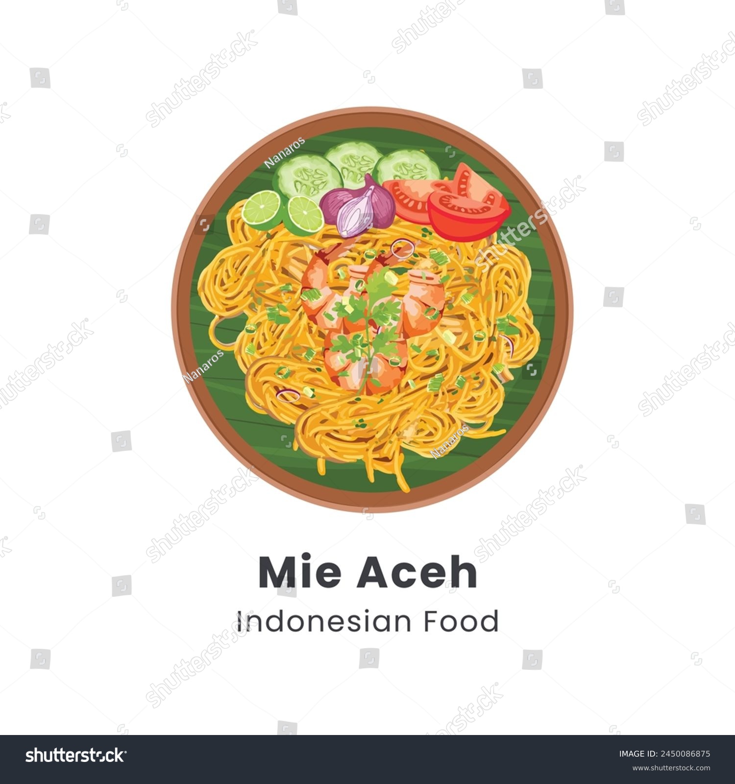 SVG of Hand drawn vector illustration of Mie Aceh traditional fried noodle from Aceh Indonesia svg