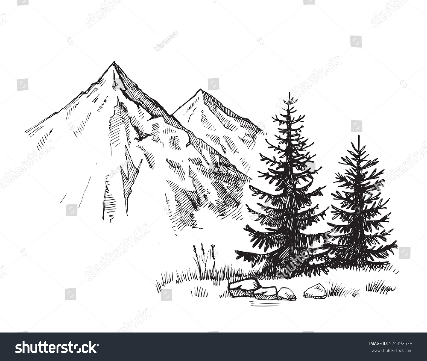 60,634 Forest mountain drawing Images, Stock Photos & Vectors ...