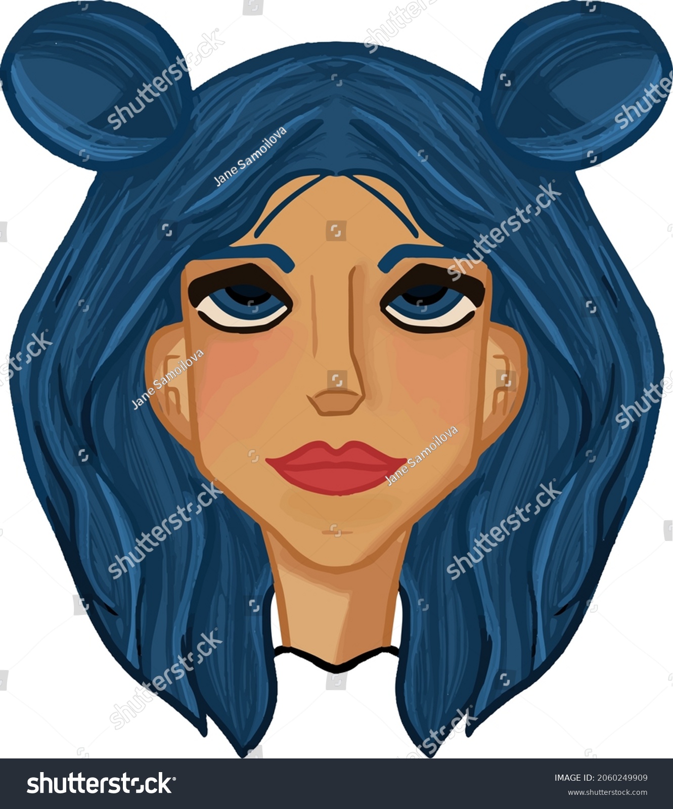 Hand Drawn Vector Illustration Young Girl Stock Vector Royalty Free