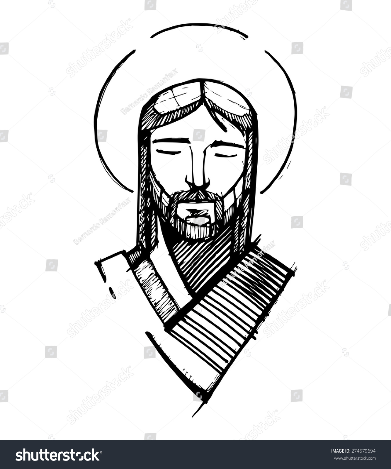 Jesus Face Drawing Easy